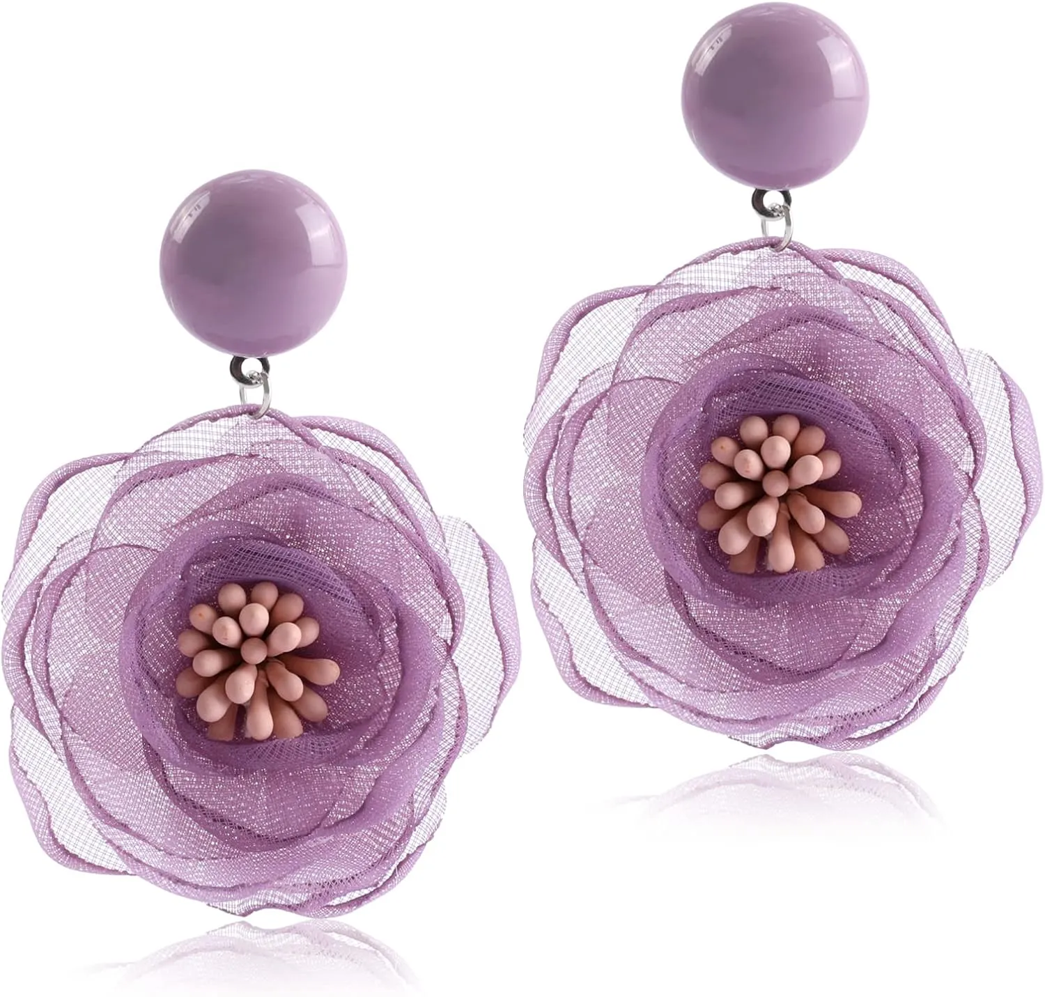 Bohemian Drop Earrings for Women Lightweight Floral Pattern Epoxy Resin Tie Dye Elegant Teardrop Dangles Earrings for Women Colorful Flower Pattern Statement Earrings