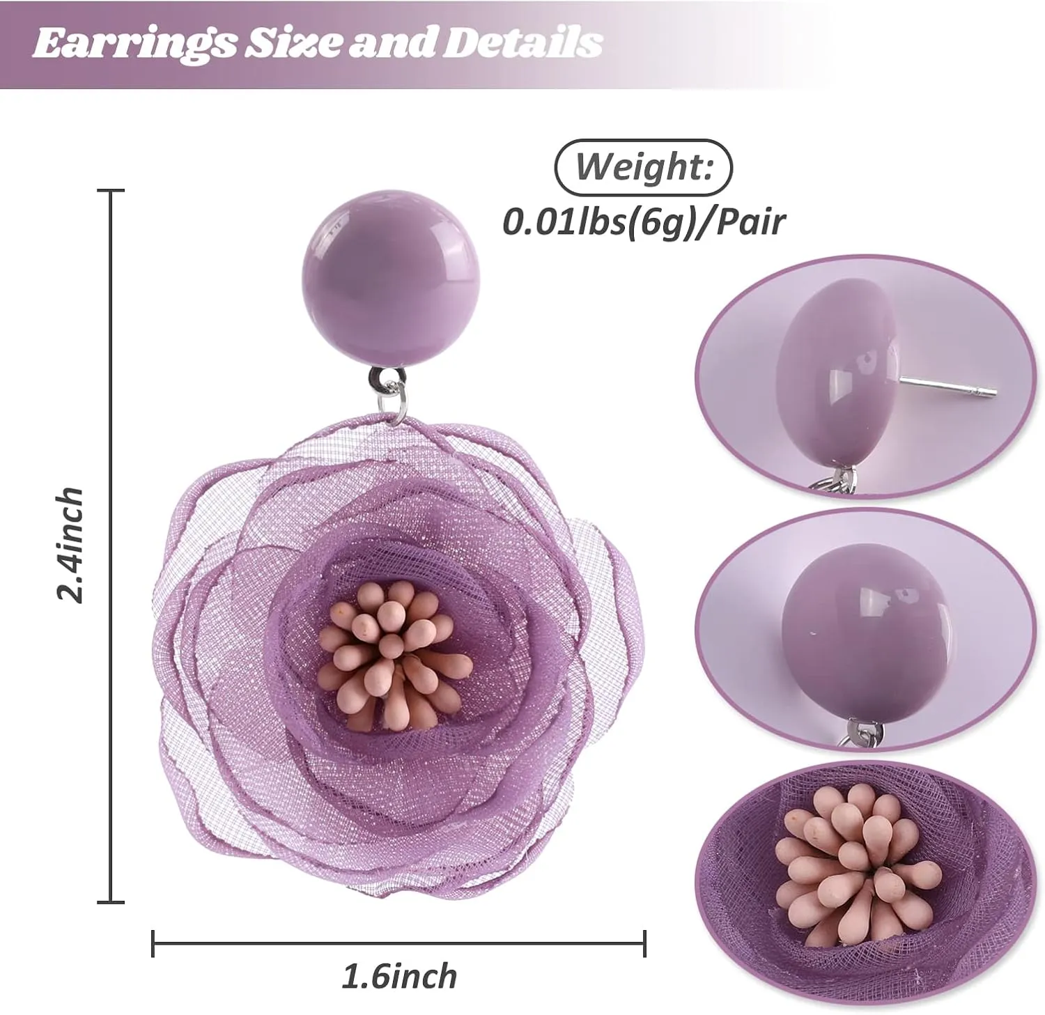 Bohemian Drop Earrings for Women Lightweight Floral Pattern Epoxy Resin Tie Dye Elegant Teardrop Dangles Earrings for Women Colorful Flower Pattern Statement Earrings