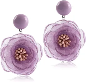 Bohemian Drop Earrings for Women Lightweight Floral Pattern Epoxy Resin Tie Dye Elegant Teardrop Dangles Earrings for Women Colorful Flower Pattern Statement Earrings