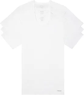 Calvin Klein Men's Cotton Classics Slim Fit Crew Neck T-Shirts, White 3 Pack New, Medium