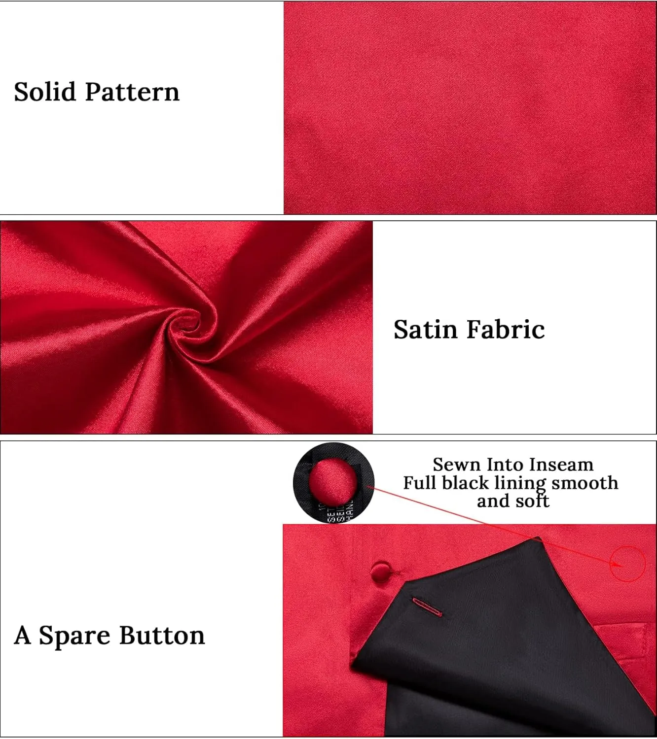 DiBanGu Mens Satin Vest and Bowtie Lapel Pin Set for Suit or Tuxedo,Solid Dress Waistcoat & Pre-tied Bowtie for Wedding Party
