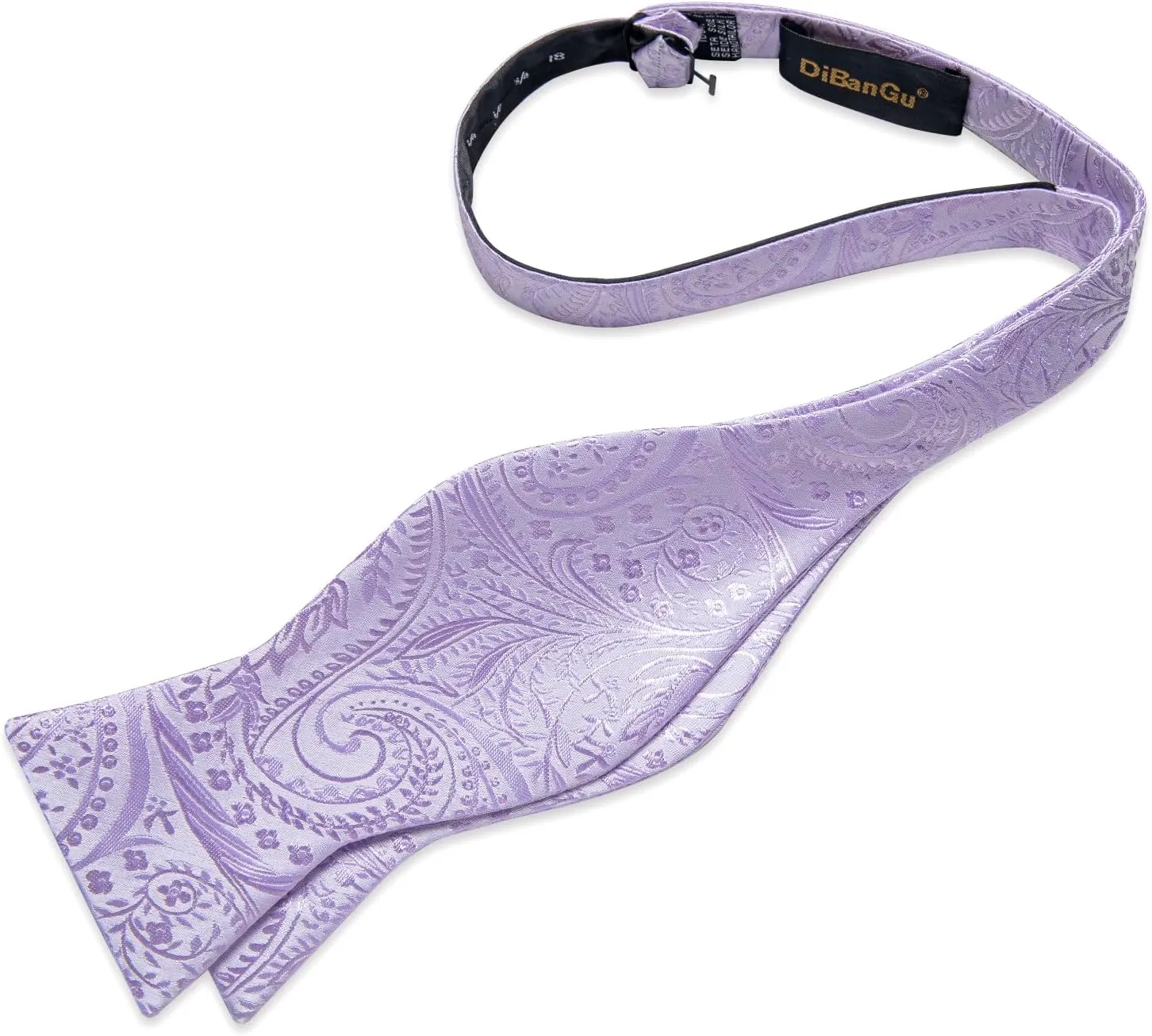 DiBanGu Paisley Bow Ties for Men Silk Self Tied Bowtie and Pocket Square Cufflinks with Lapel Pin for Wedding Party