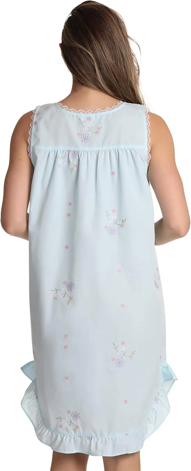 Dreamcrest Silky Soft Nightgown Women Sleepwear Crochet Trim Sleep Dress