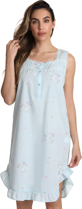 Dreamcrest Silky Soft Nightgown Women Sleepwear Crochet Trim Sleep Dress