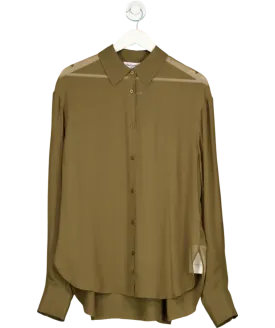 FRANKIE SHOP Green Peri Silk Georgette Shirt UK M