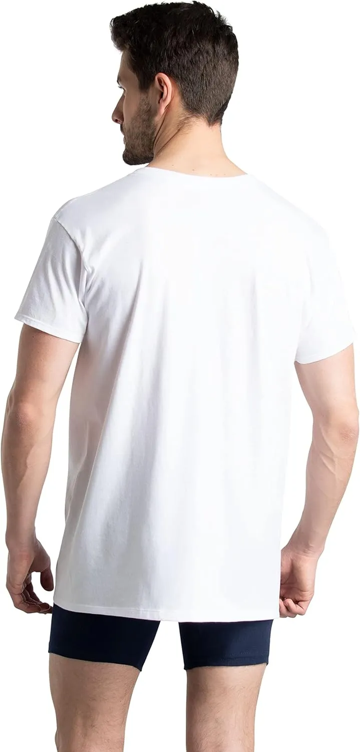 Fruit of the Loom Men's Eversoft Cotton Stay Tucked V-Neck T-Shirt