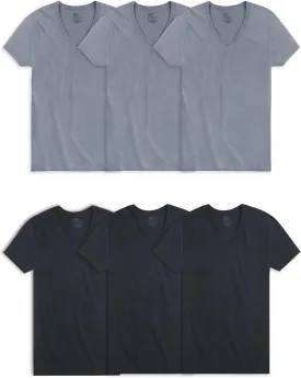 Fruit of the Loom Men's Eversoft Cotton Stay Tucked V-Neck T-Shirt