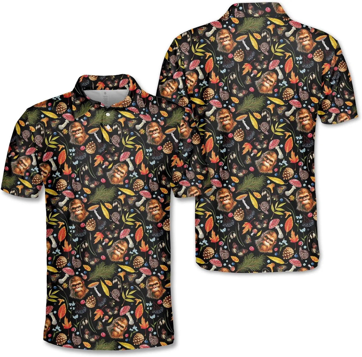 Funny Casual Golf Pattern Polo Shirts for Men Golf Polos Pattern Mens Polo Shirts Short Sleeve Button Up Shirt Men