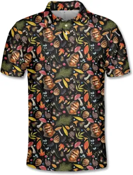 Funny Casual Golf Pattern Polo Shirts for Men Golf Polos Pattern Mens Polo Shirts Short Sleeve Button Up Shirt Men