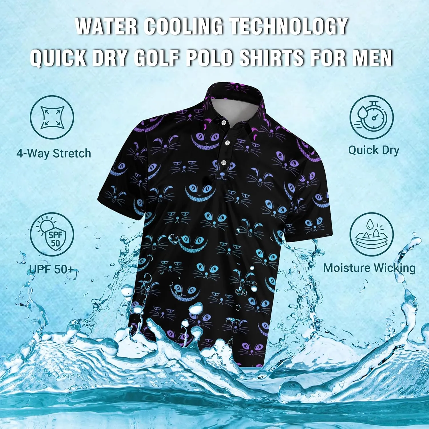 Funny Mens Golf Polo Shirts,Moisture Wicking Golf Shirts for Men Collared Short Sleeve Polo Shirts Golf Gifts