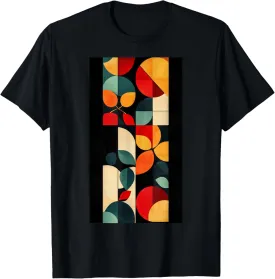 Geometric Pattern Abstract Floral Elements Colors T-Shirt