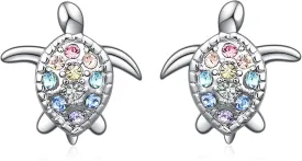 Horse/Cat/Axolotl/Dog/Dolphin/Turtle/Butterfly/T-Rex/Fox Stud Earrings Gifts for Girls Women,Cute Colorful Crystal Animal Stud Earrings Cool Animal Lovers Gifts for Women Girls