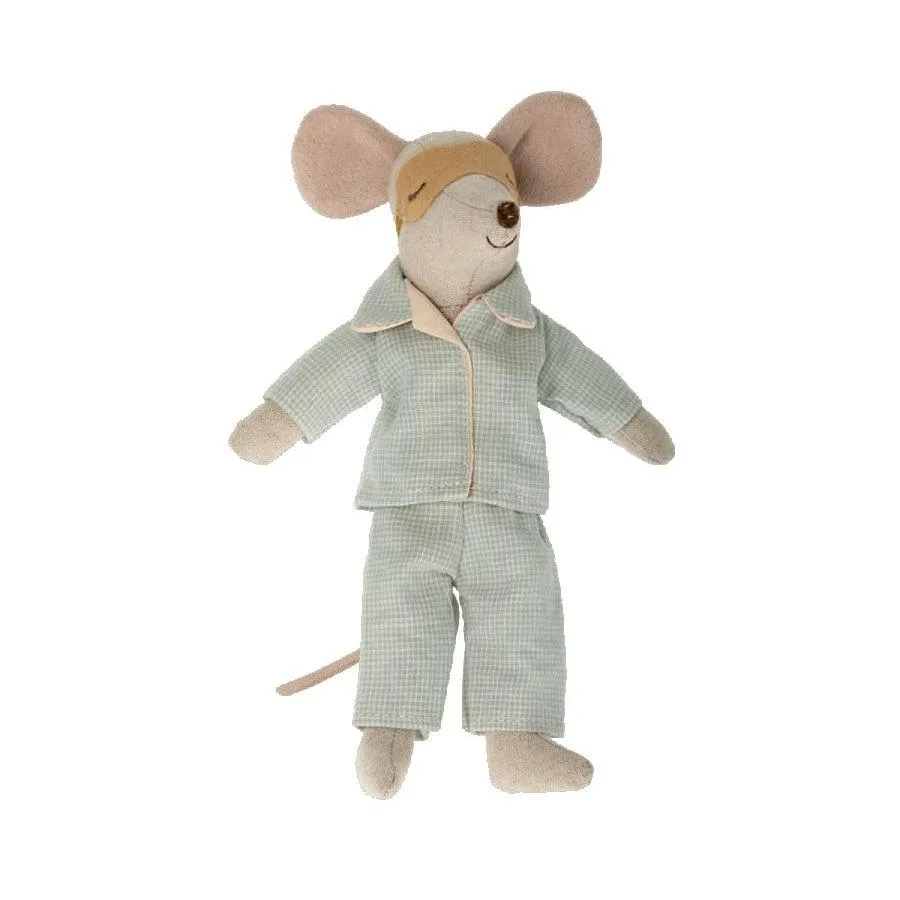 Maileg Clothes, Blue Check Pyjamas for Dad Mouse