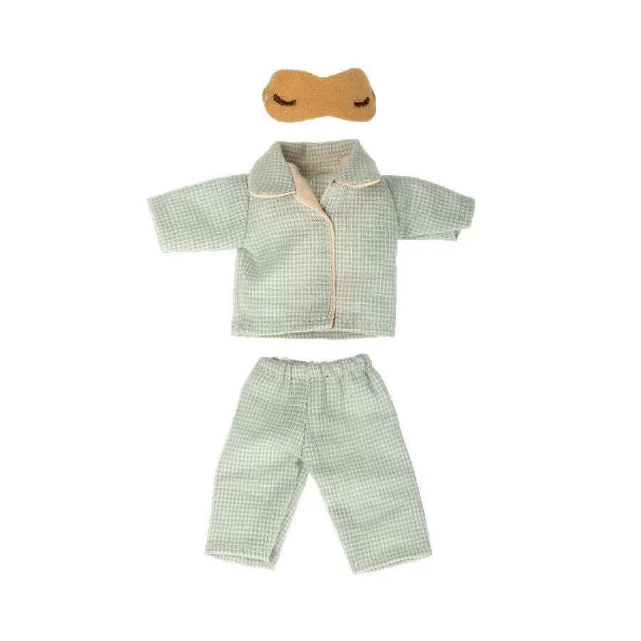 Maileg Clothes, Blue Check Pyjamas for Dad Mouse