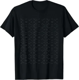 Minimalist Mid Century Geometric Tile Pattern Black Cream T-Shirt