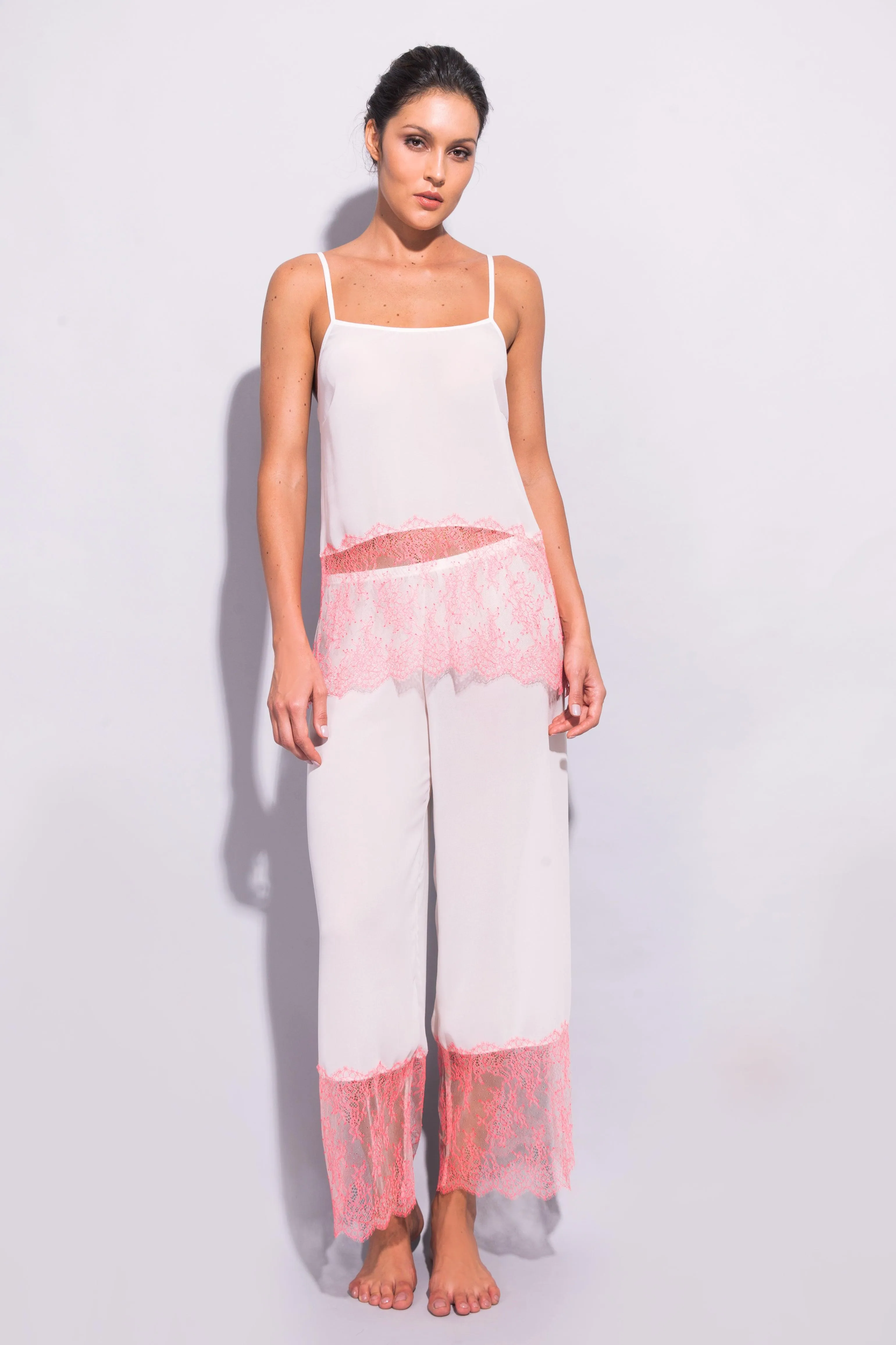 Orchid Georgette and Chantilly Lace Tank