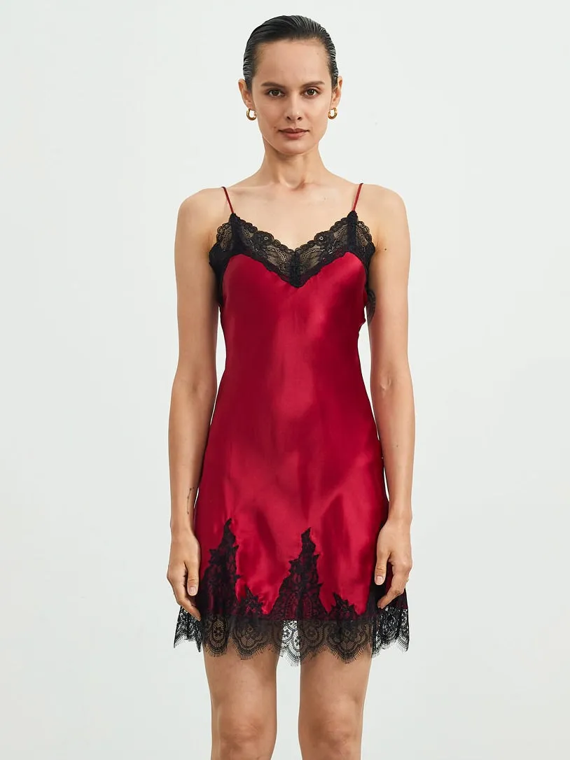 Pure Silk Lace Slip Nightgown Dress