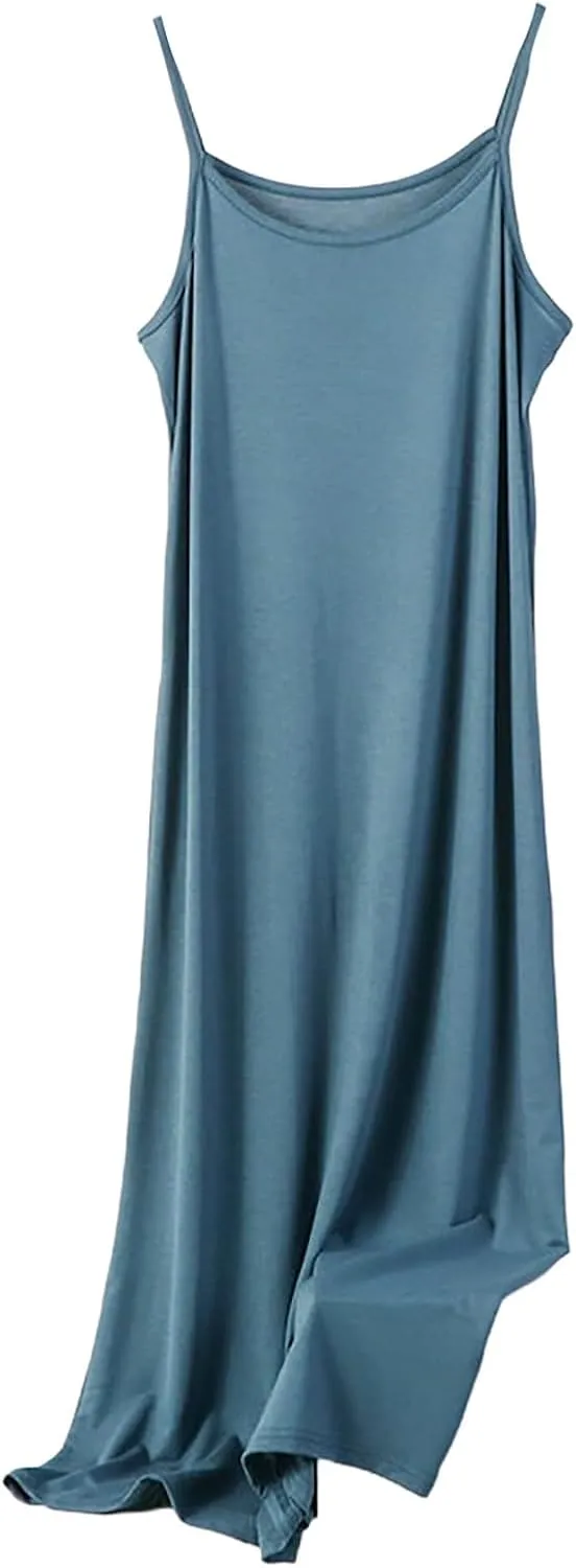 Slip Dress for Women Under Dresses 2025 Fashion Spaghetti Strap Cami Camisoles Sun Tank Sleeveless Cotton Midi Sundress