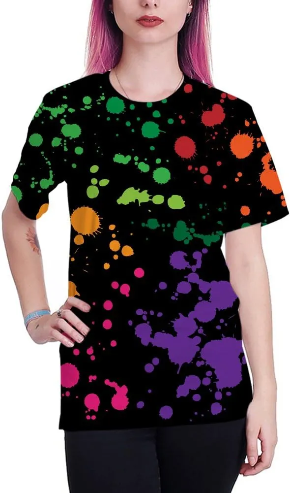 SYAIMN Unisex 3D Pattern Printed Short Sleeve T-Shirts Casual Graphics Tees