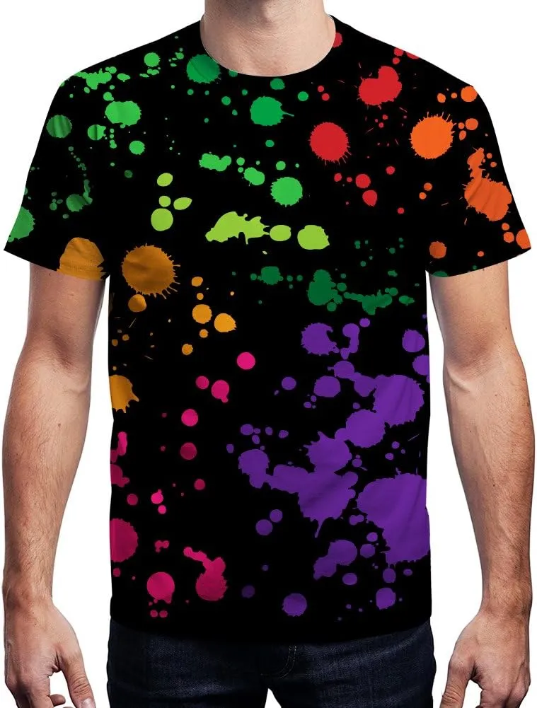 SYAIMN Unisex 3D Pattern Printed Short Sleeve T-Shirts Casual Graphics Tees