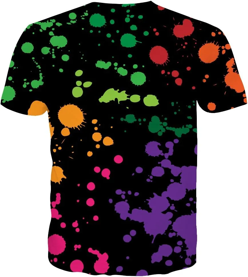 SYAIMN Unisex 3D Pattern Printed Short Sleeve T-Shirts Casual Graphics Tees