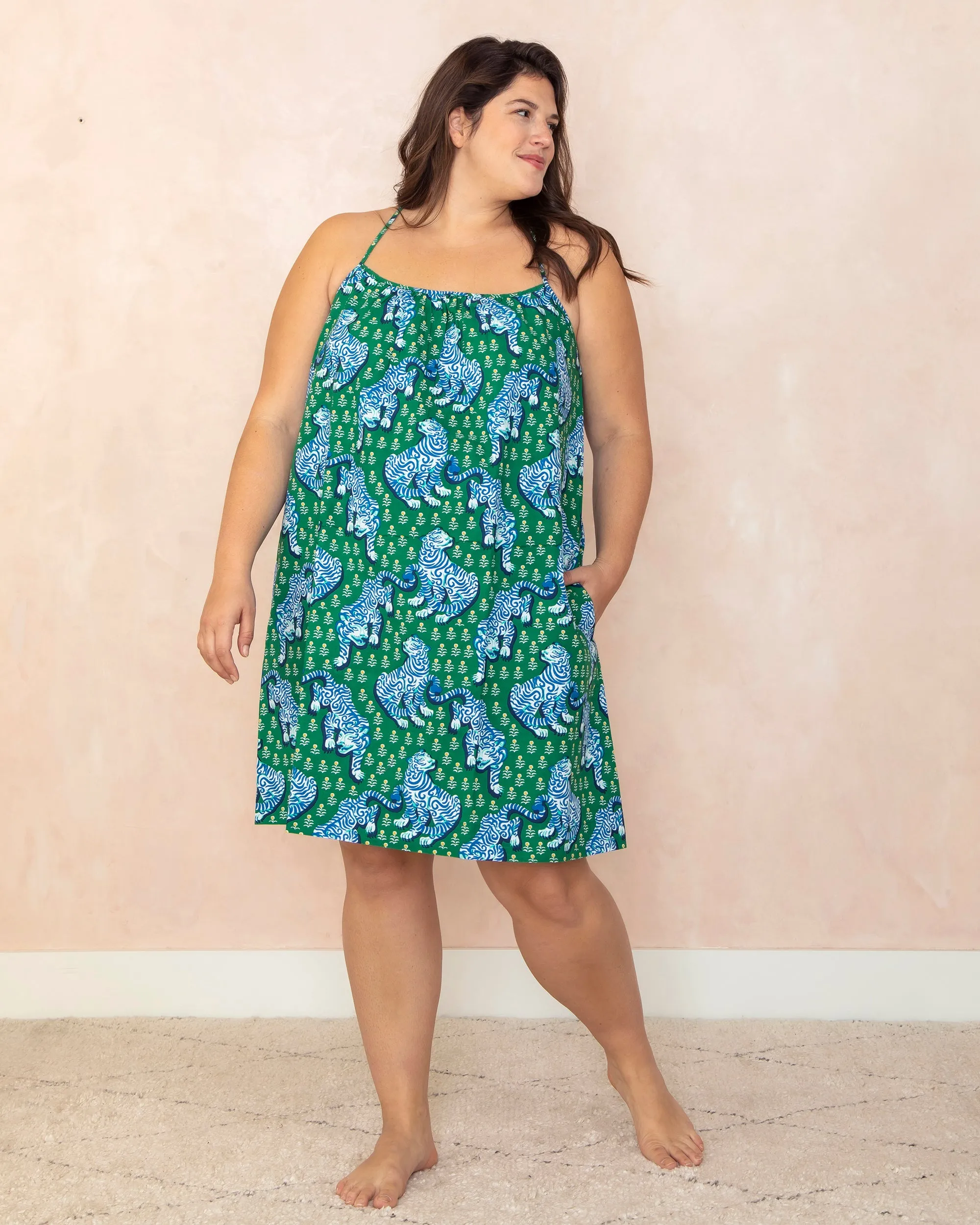 Tiger Queen - Cami Nightgown - Jade