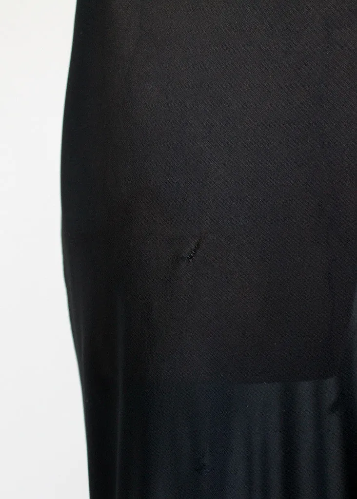 Vintage 1930s Black Crepe and Lace Nightgown