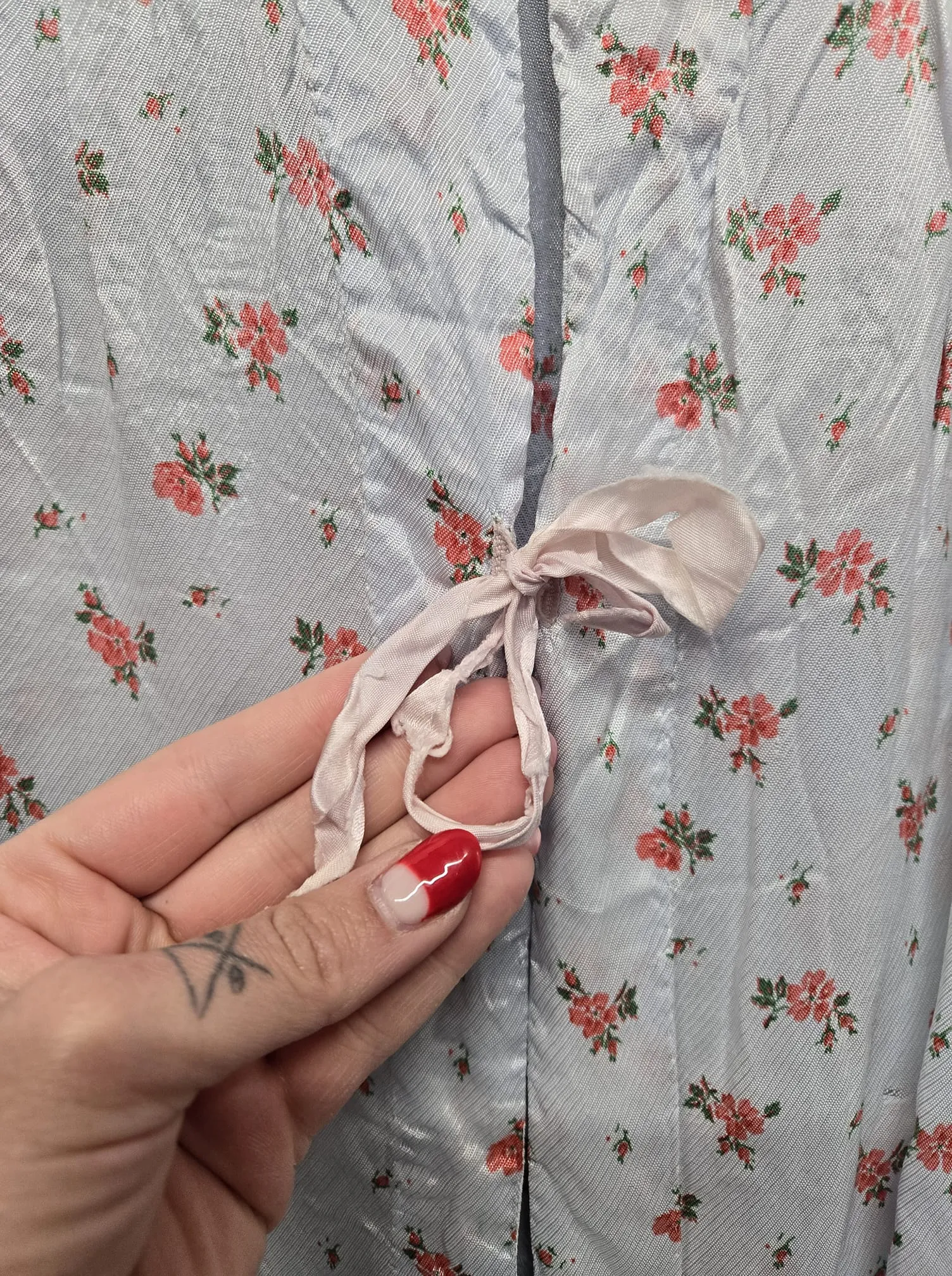 Vintage 1950's Blue Nightgown Top