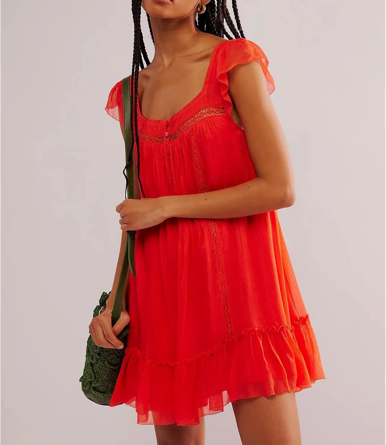 Women Y2k Slip Lace Mini Dress Summer Going Out Boho Sleeveless Drop Waist Ruffle Hem Swing Flowy Short Tunic Dress