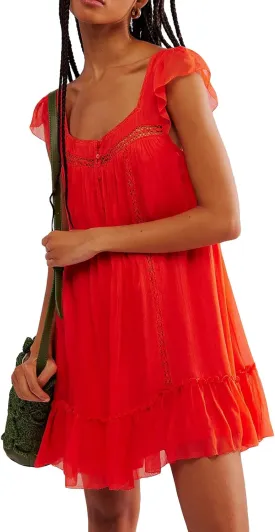 Women Y2k Slip Lace Mini Dress Summer Going Out Boho Sleeveless Drop Waist Ruffle Hem Swing Flowy Short Tunic Dress