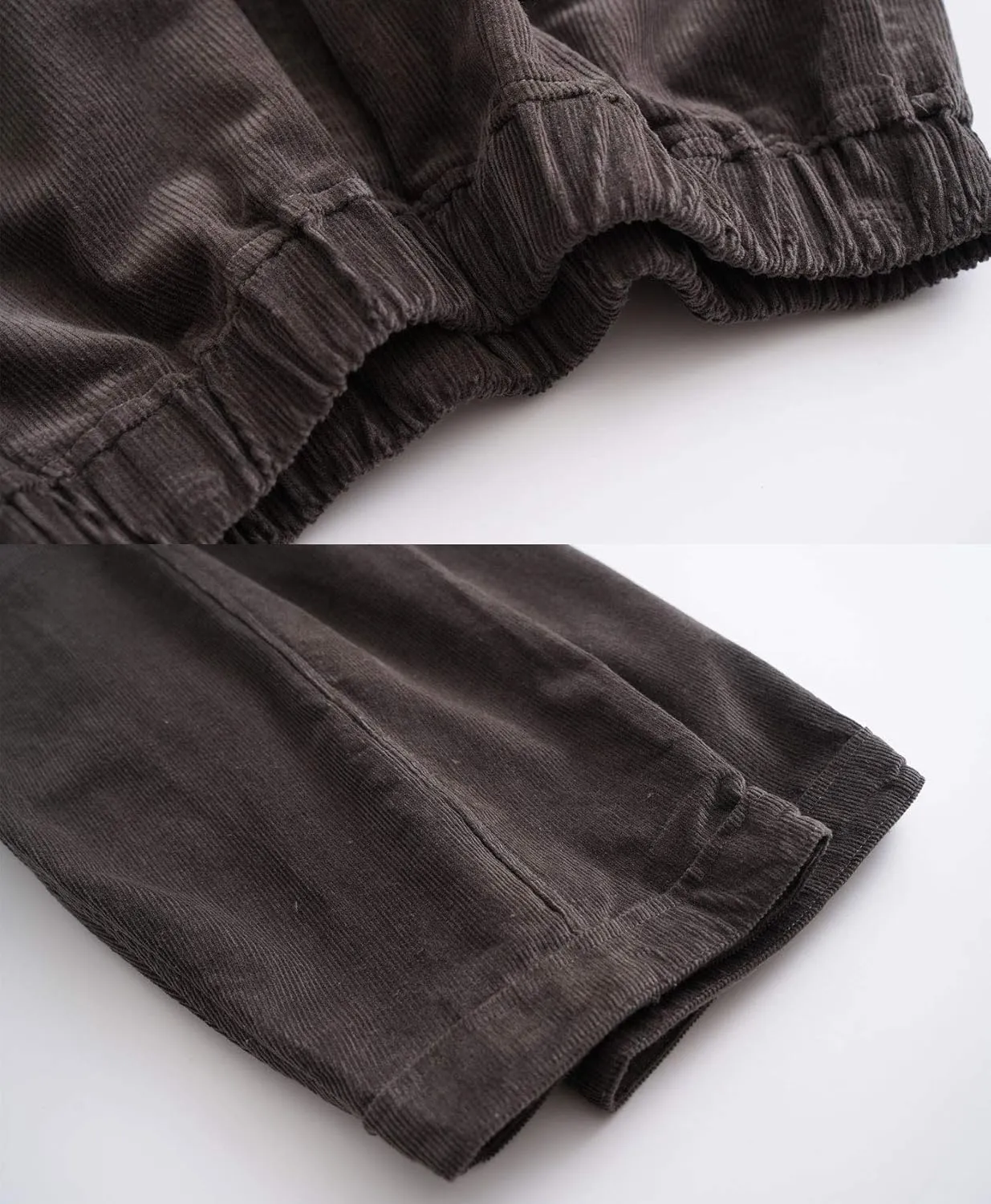 Women's Corduroy Wide Leg Pants with Unique Pockets Bloomers Trousers