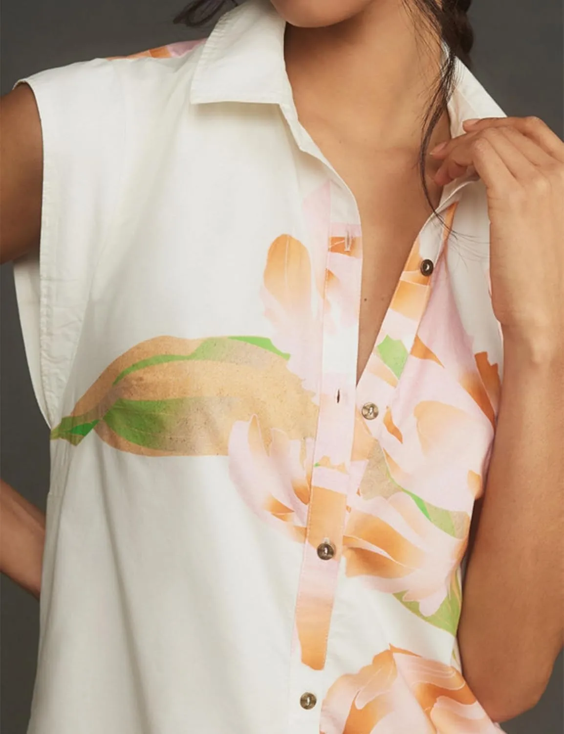 Womens Floral Print Cap Sleeve Button Up Shirt Midi Dress Summer Casual V Neck Cute Loose Fit Dress