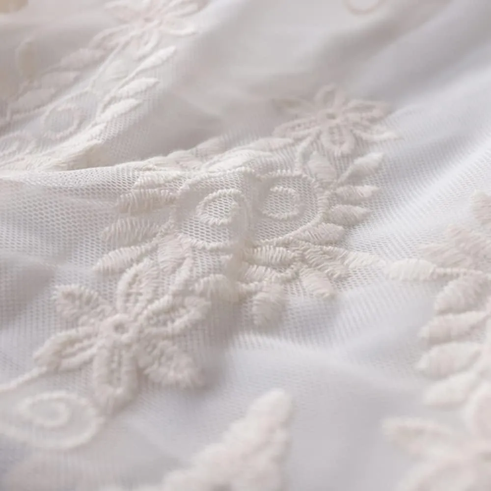 YM YOUMU Women Cotton Floral Lace Patchwork Full Slip Dress for Under Dress Extender 110 cm Length