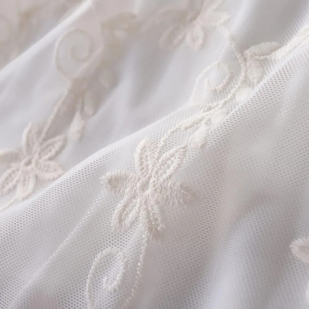 YM YOUMU Women Cotton Floral Lace Patchwork Full Slip Dress for Under Dress Extender 110 cm Length